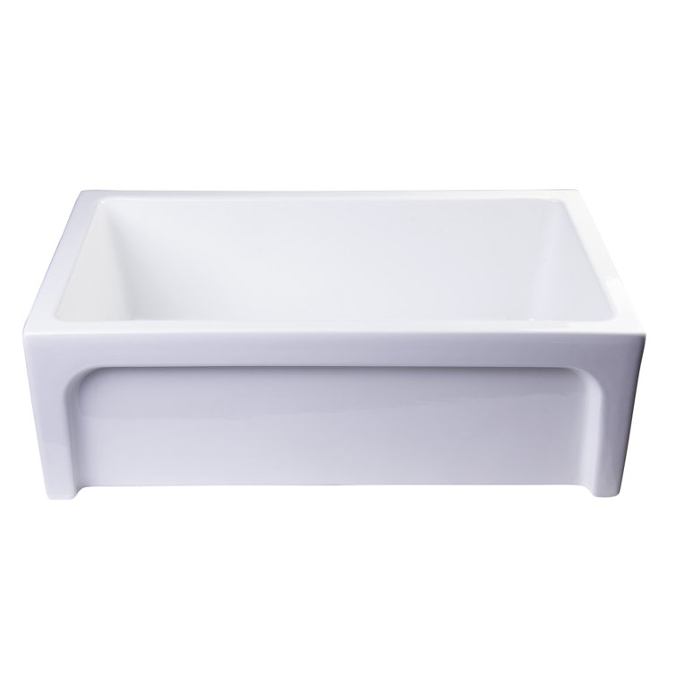 30'' White Fireclay Farmhouse Apron Kitchen Sink