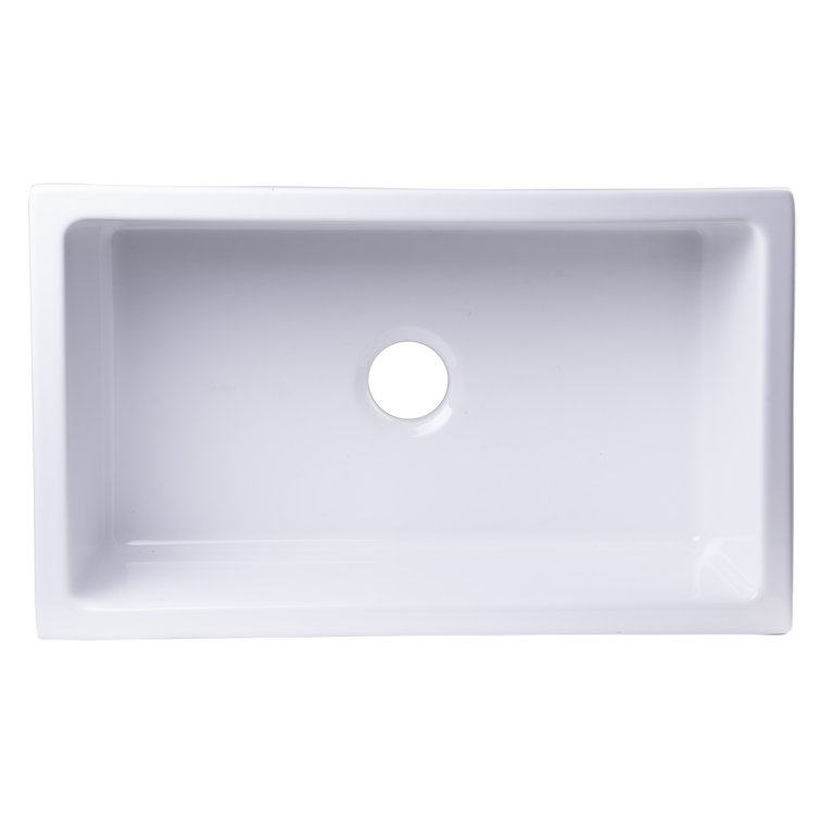 30'' White Fireclay Farmhouse Apron Kitchen Sink