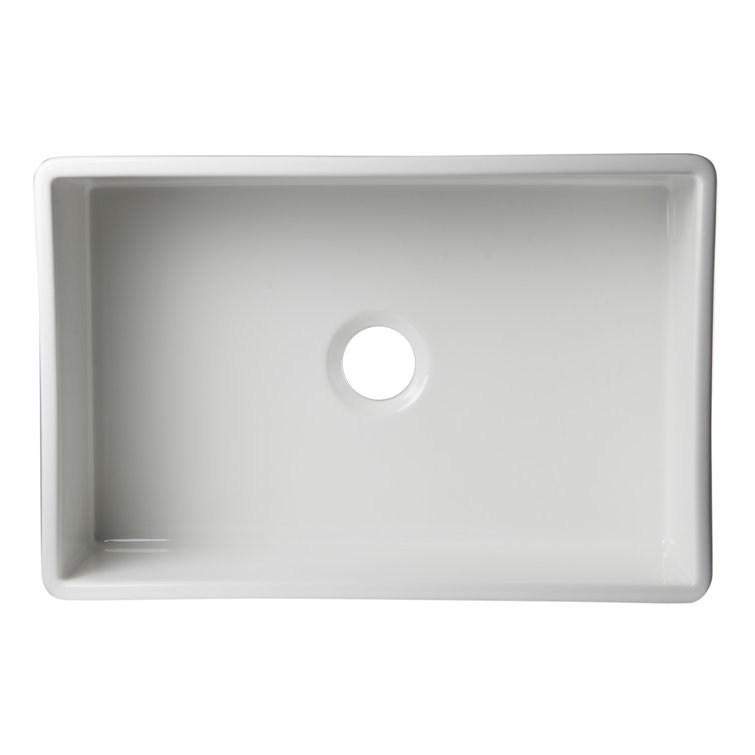 White Fireclay Farmhouse Drop-in Single Bowl Sink
