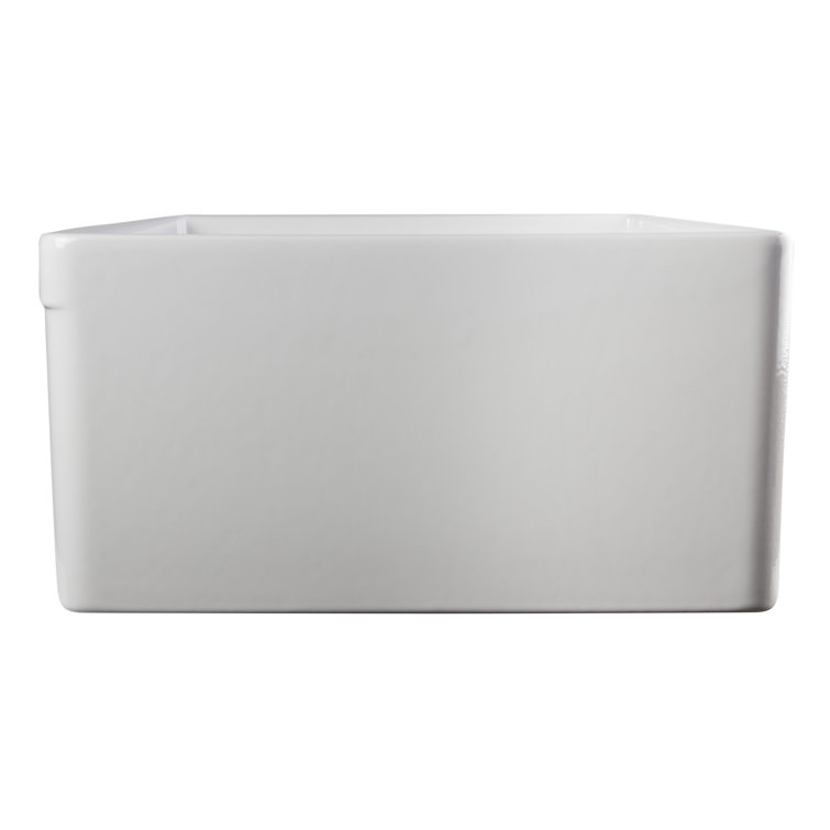 White Fireclay Farmhouse Drop-in Single Bowl Sink