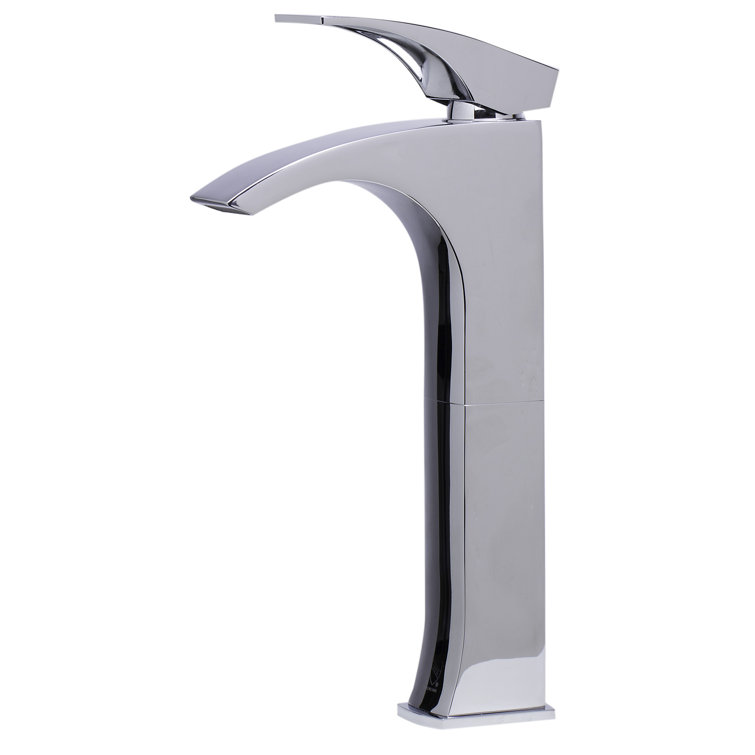 Tall Polished Chrome Single Lever Vessel Sink Faucet