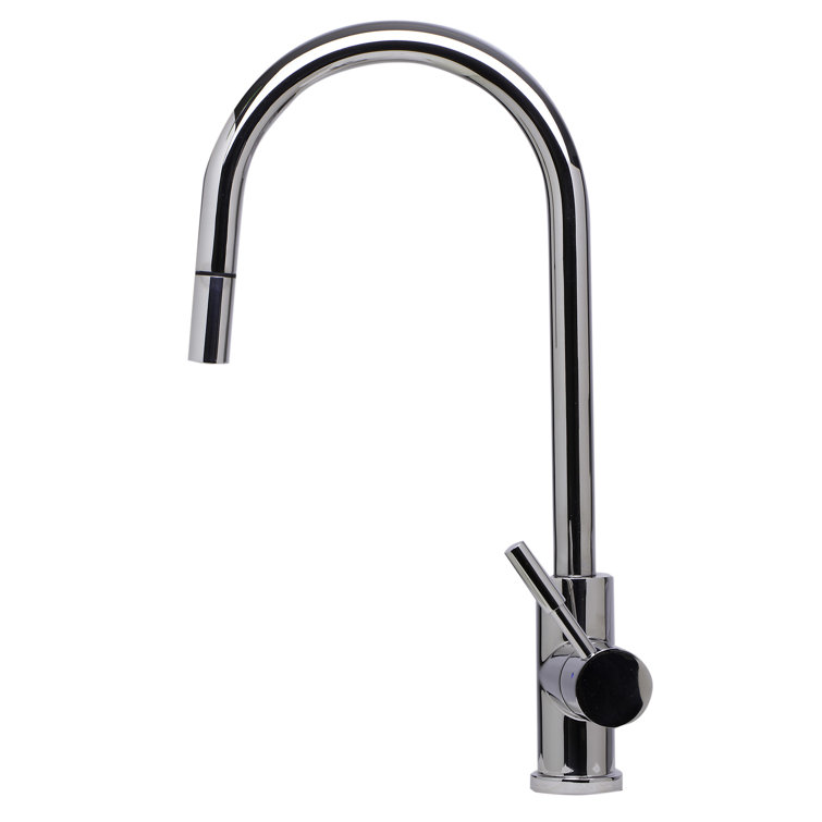 Polished Stainless Steel Pull Down Kitchen Faucet with Spray