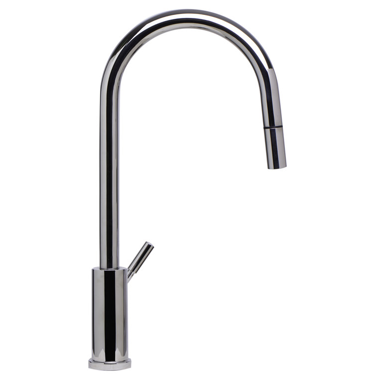 Polished Stainless Steel Pull Down Kitchen Faucet with Spray