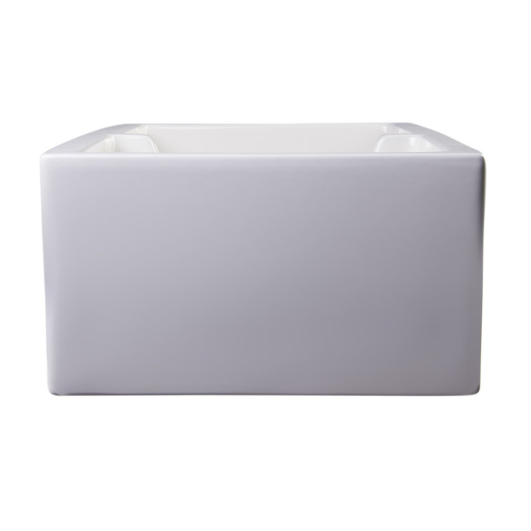 36'' Biscuit Fireclay Double Bowl Farmhouse Kitchen Sink
