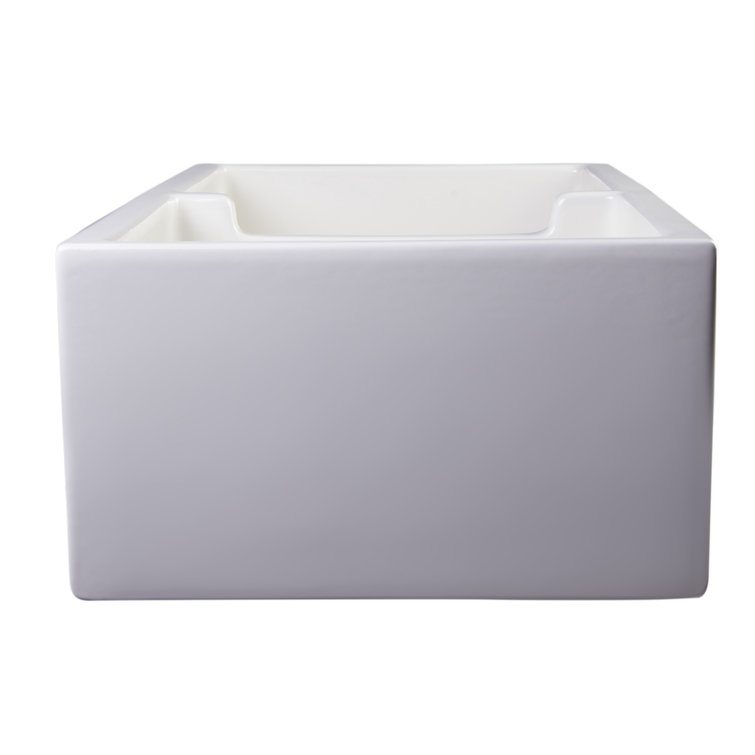 39.5'' Biscuit Fireclay Double Bowl Farmhouse Kitchen Sink