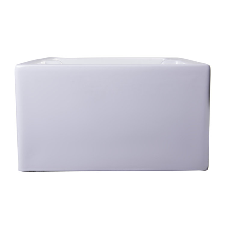 36'' White Fireclay Double Bowl Farmhouse Sink