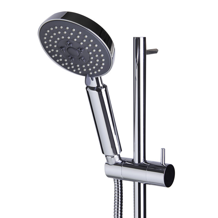 Polished Chrome Adjustable Handheld Shower Head with Sliding Rail