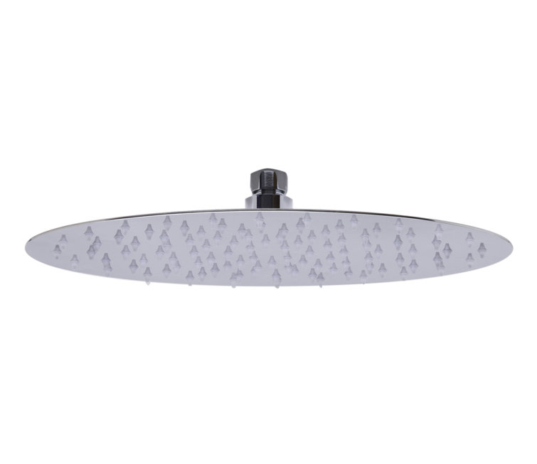 Ultra Thin Polished Stainless Steel Oval Rain Shower Head