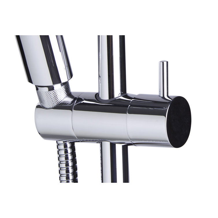 Polished Chrome Adjustable Handheld Shower Head with Sliding Rail