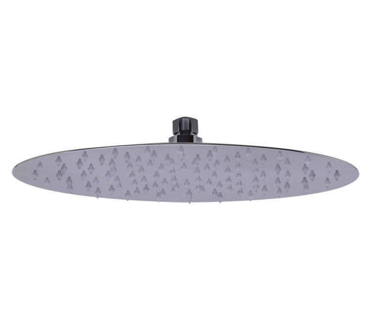 Ultra Thin Polished Stainless Steel Oval Rain Shower Head