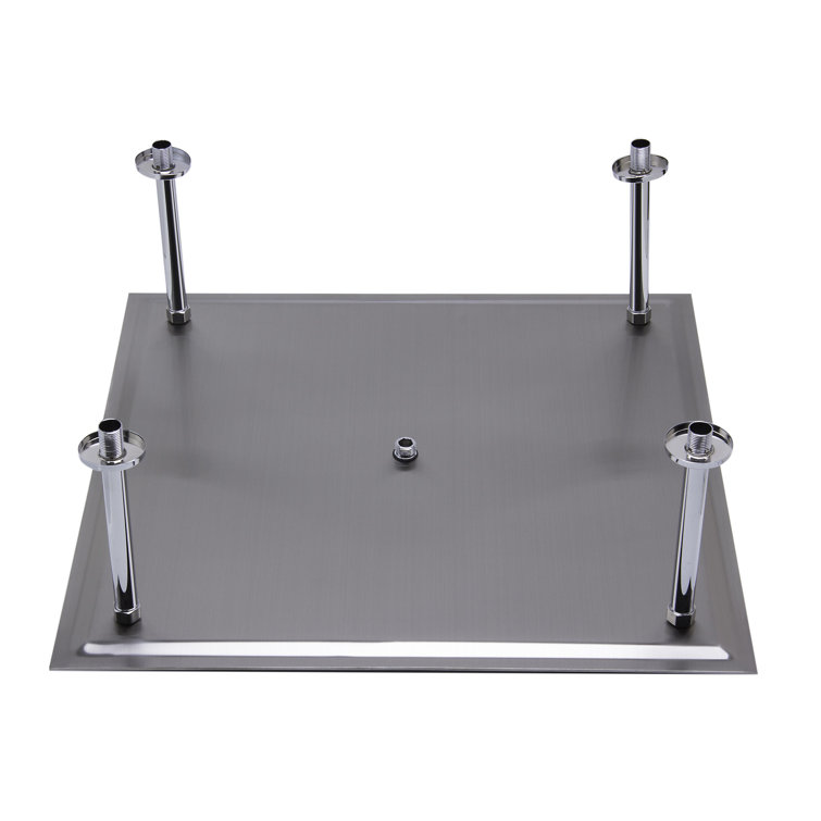 24-Inch Brushed Stainless Steel Ultra Thin Square Rain Shower Head