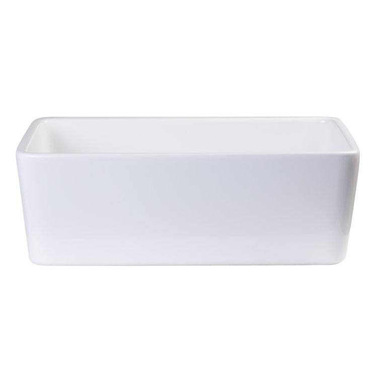 White Fireclay Farmhouse Apron Single Bowl Kitchen Sink