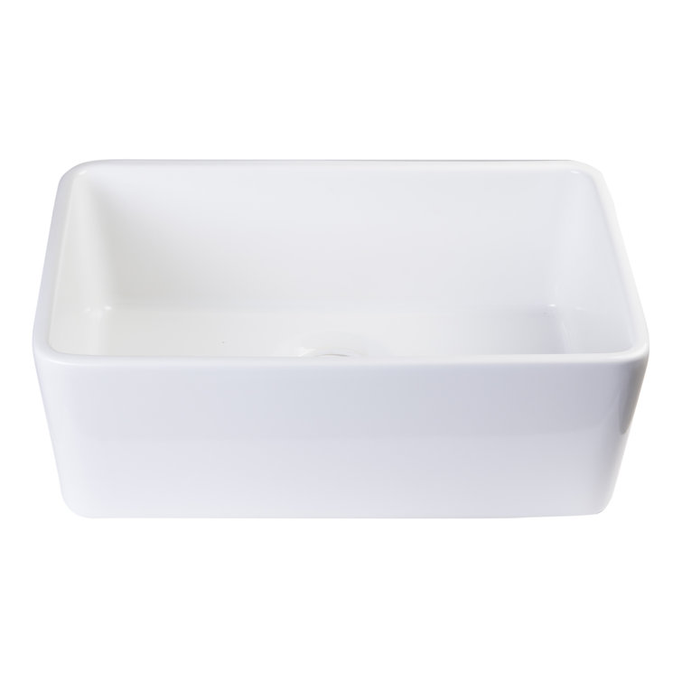 White Fireclay Farmhouse Apron Single Bowl Kitchen Sink