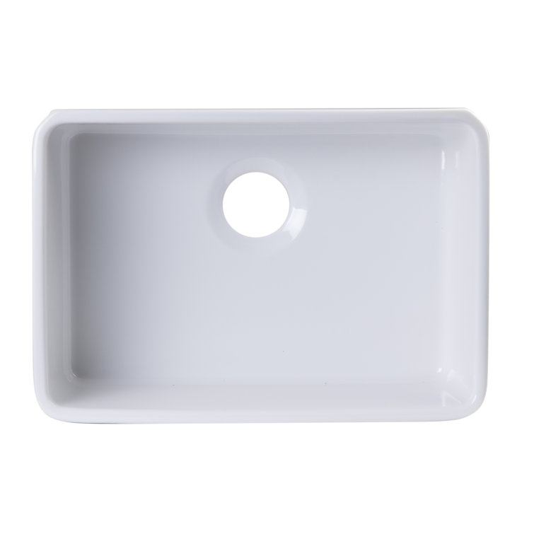 White Fireclay Farmhouse Apron Single Bowl Kitchen Sink