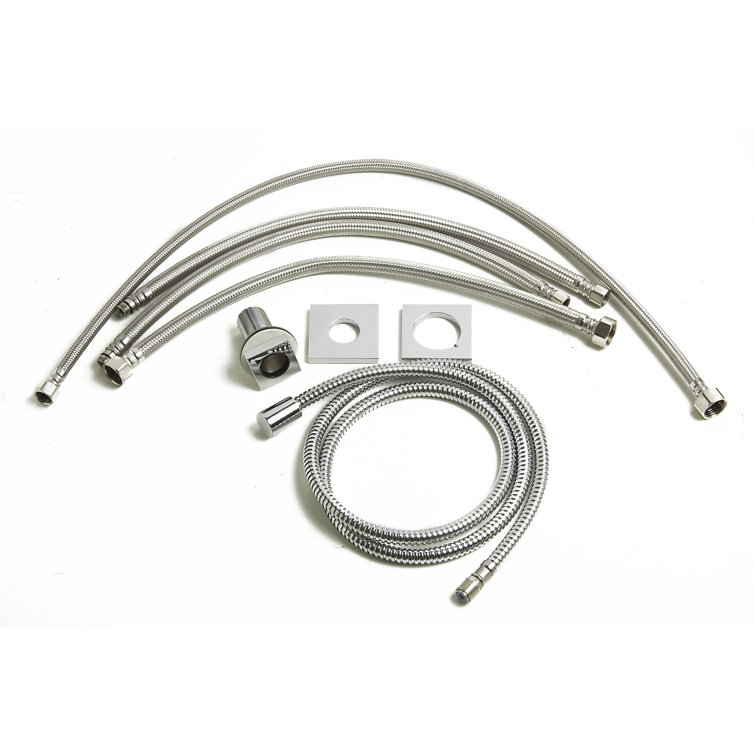 Polished Chrome Brass Deck Mounted Tub Filler with Handheld Shower