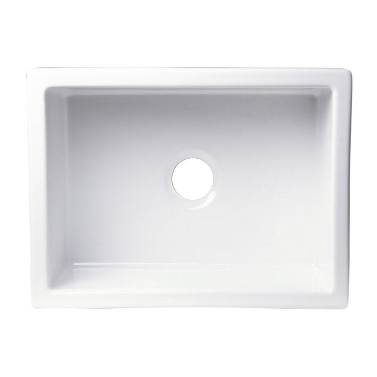 24'' Biscuit Fireclay Farmhouse Apron Single Bowl Sink