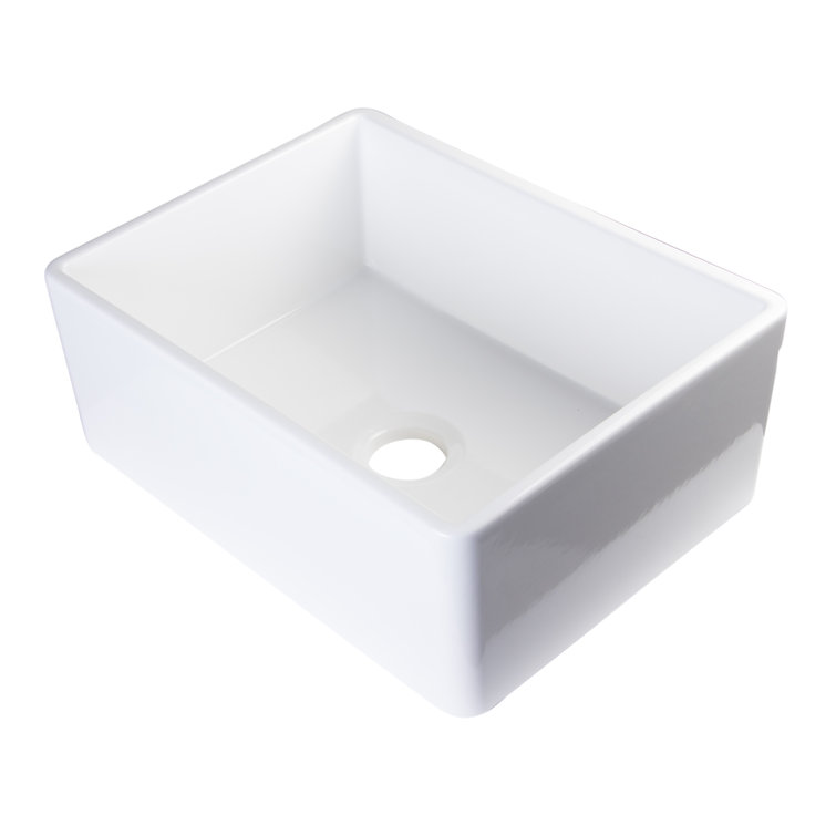 White Fireclay Farmhouse Apron Single Bowl Kitchen Sink
