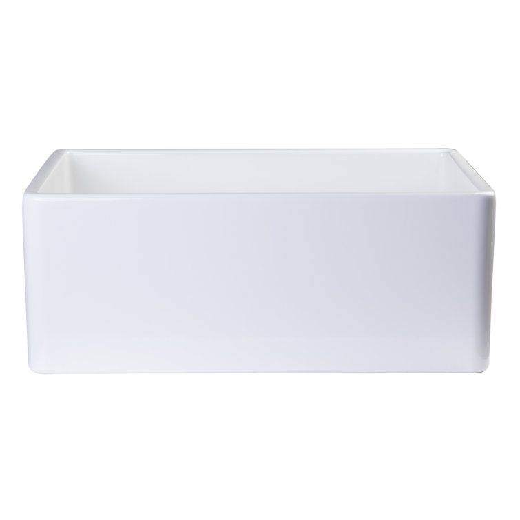 White Fireclay Farmhouse Apron Single Bowl Kitchen Sink