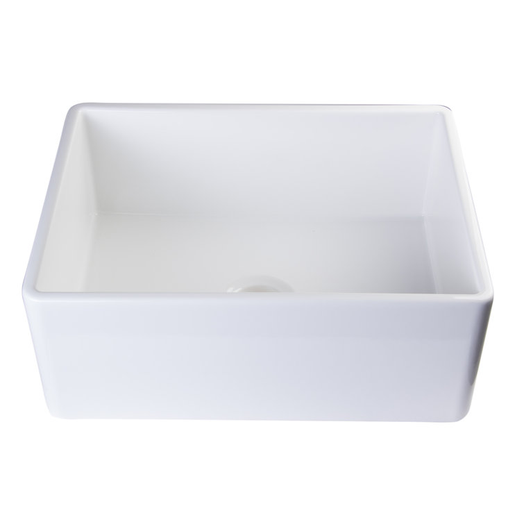 White Fireclay Farmhouse Apron Single Bowl Kitchen Sink