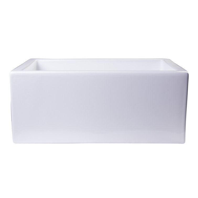 White Fireclay Farmhouse Drop-in Single Bowl Sink