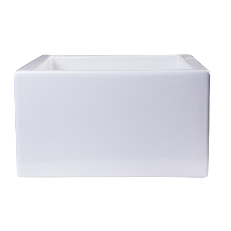 White Fireclay Farmhouse Drop-in Single Bowl Sink