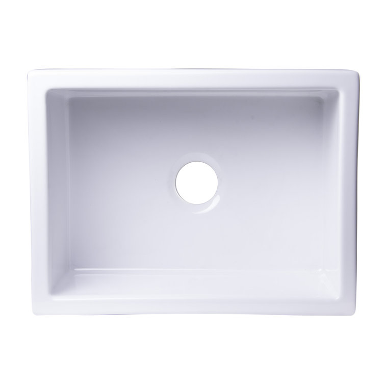 White Fireclay Farmhouse Drop-in Single Bowl Sink
