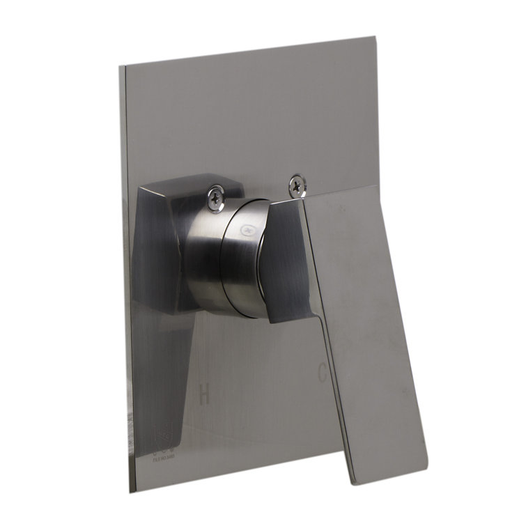 Brushed Nickel Wall-Mounted Shower Valve Mixer with Lever Handle