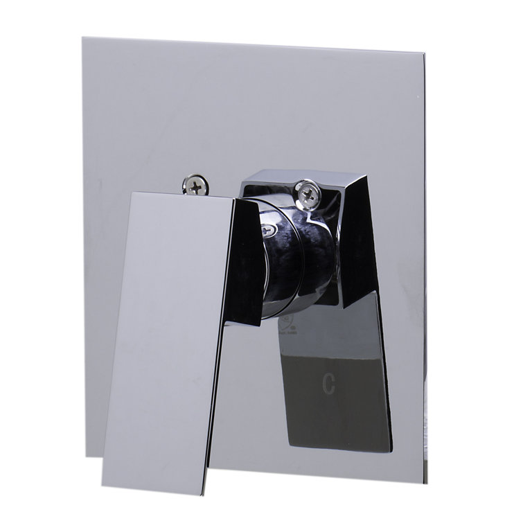 Polished Chrome Wall-Mounted Shower Valve Mixer with Lever Handle