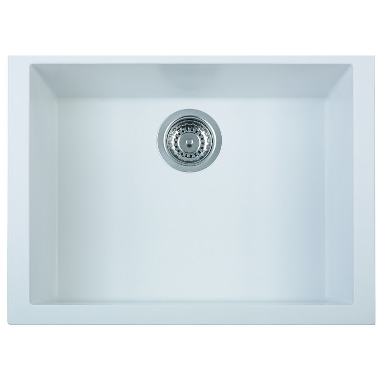 24'' White Granite Composite Undermount Kitchen Sink