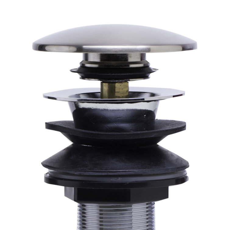 Brushed Nickel Mushroom Pop-Up Drain Assembly for Bathroom Sink