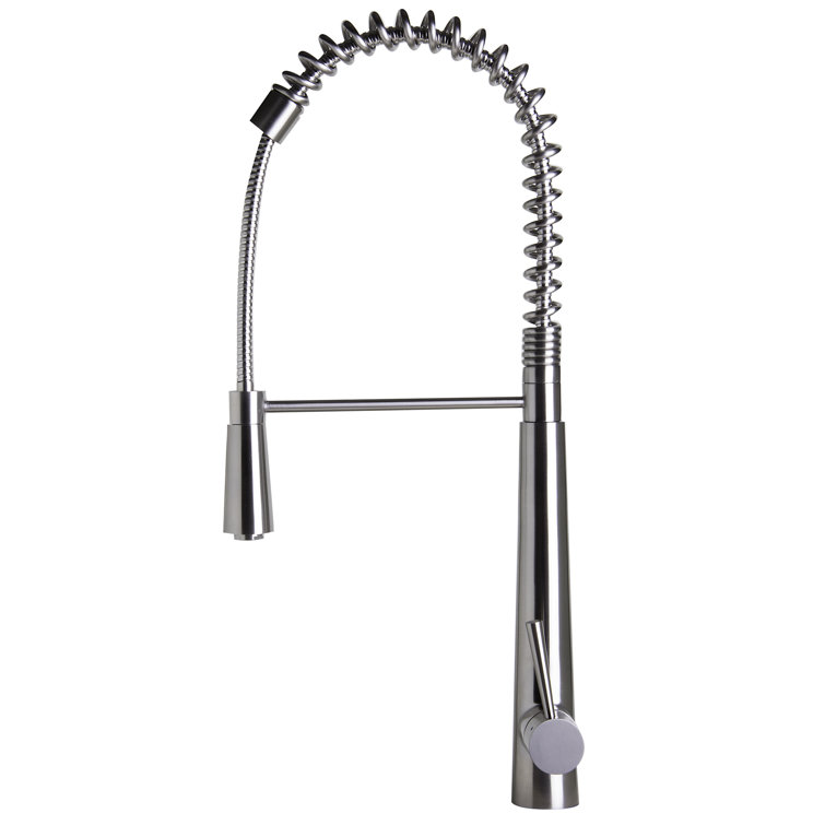 Stainless Steel Commercial Spring Kitchen Faucet with Pull-out Spray