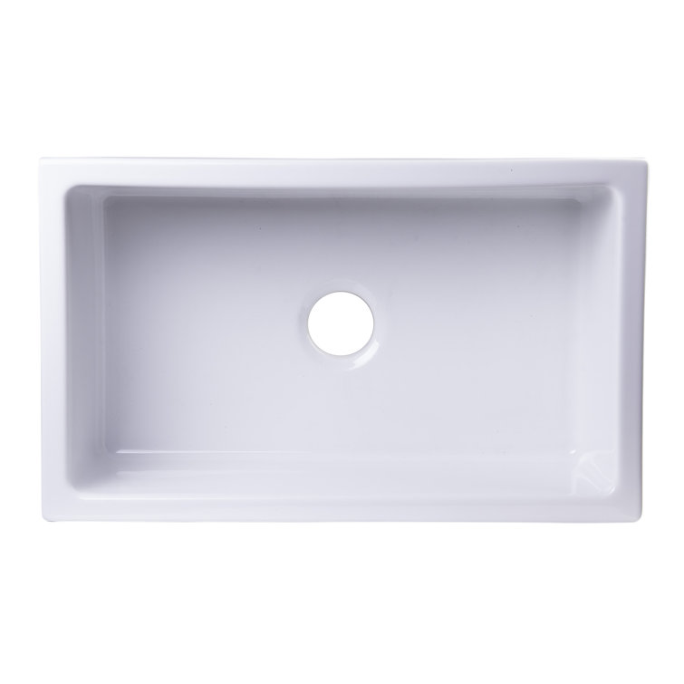 30'' White Fireclay Farmhouse Single Bowl Kitchen Sink