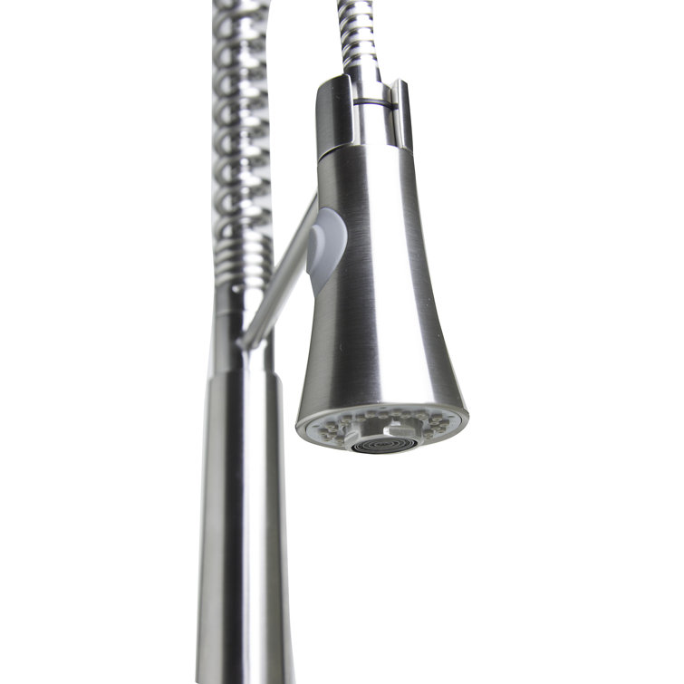 Stainless Steel Commercial Spring Kitchen Faucet with Pull Down Spray