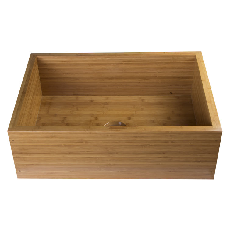 30'' Natural Bamboo Farmhouse Single Bowl Kitchen Sink
