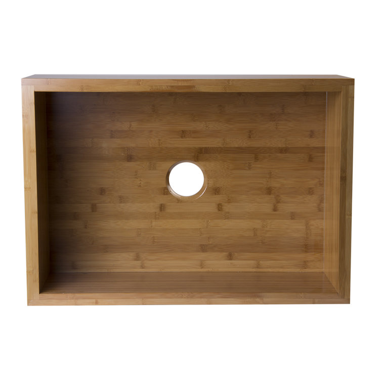 30'' Natural Bamboo Farmhouse Single Bowl Kitchen Sink