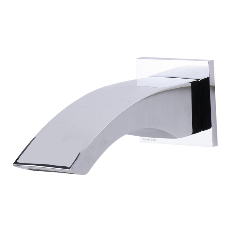 Polished Chrome Wall Mounted Curved Tub Spout
