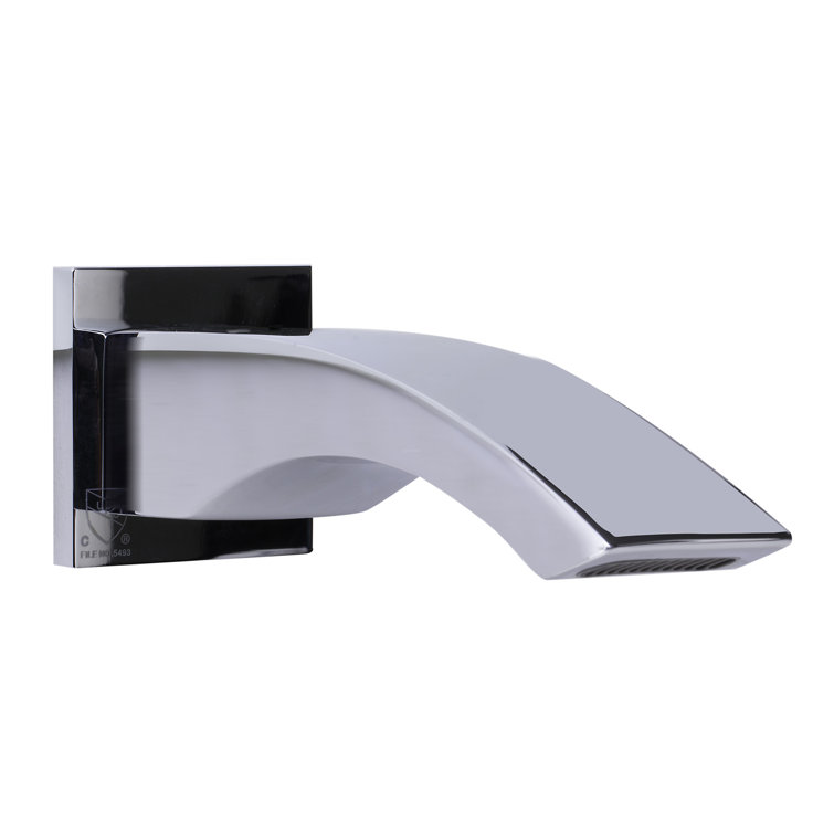 Polished Chrome Wall Mounted Curved Tub Spout