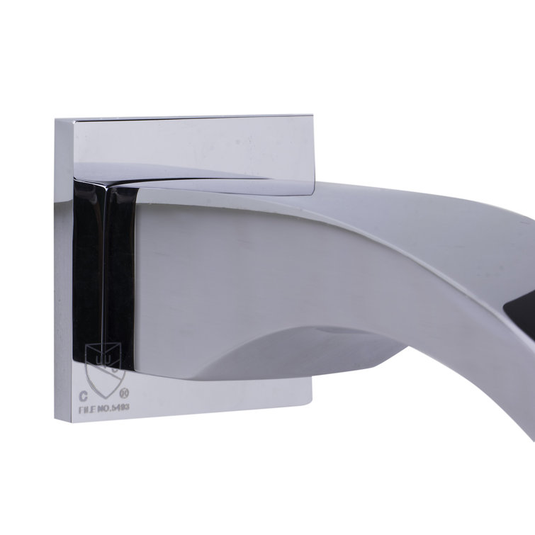 Polished Chrome Wall Mounted Curved Tub Spout