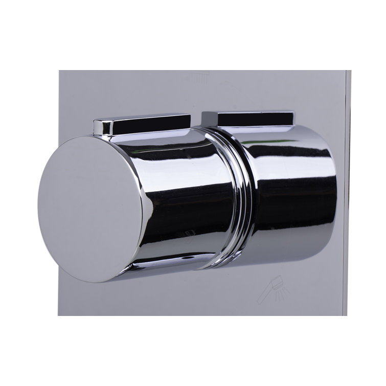 Polished Chrome 3-Way Thermostatic Valve Shower Mixer with Round Knobs