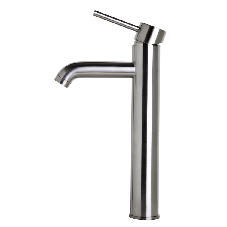 Tall Brushed Nickel Single Lever Bathroom Faucet