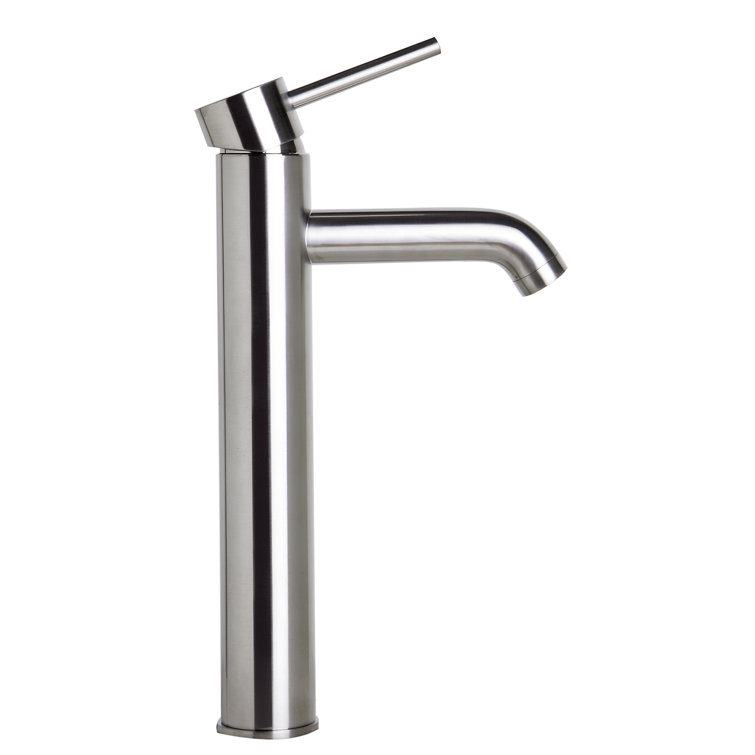 Tall Brushed Nickel Single Lever Bathroom Faucet