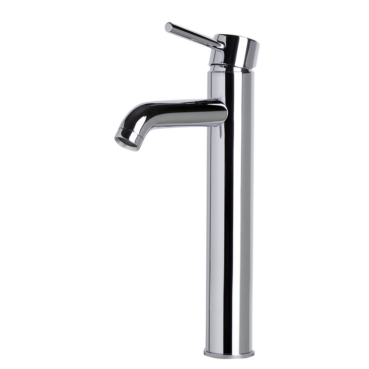 Tall Polished Chrome Single Lever Vessel Sink Faucet