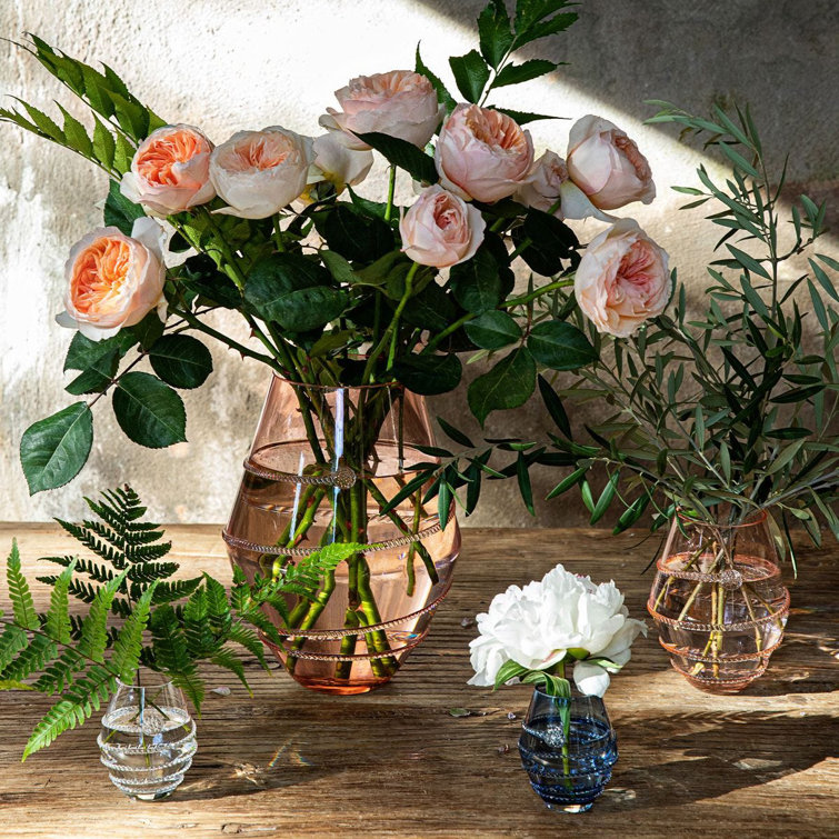 Artisan Handcrafted Clear Glass Table Vase, 11" Novelty Bouquet