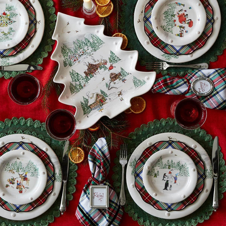 Nordic Christmas Ceramic Tree Shaped Serving Tray