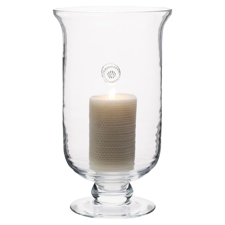 Classic Medallion Glass Hurricane Vase 15.75" Sparkle Decor