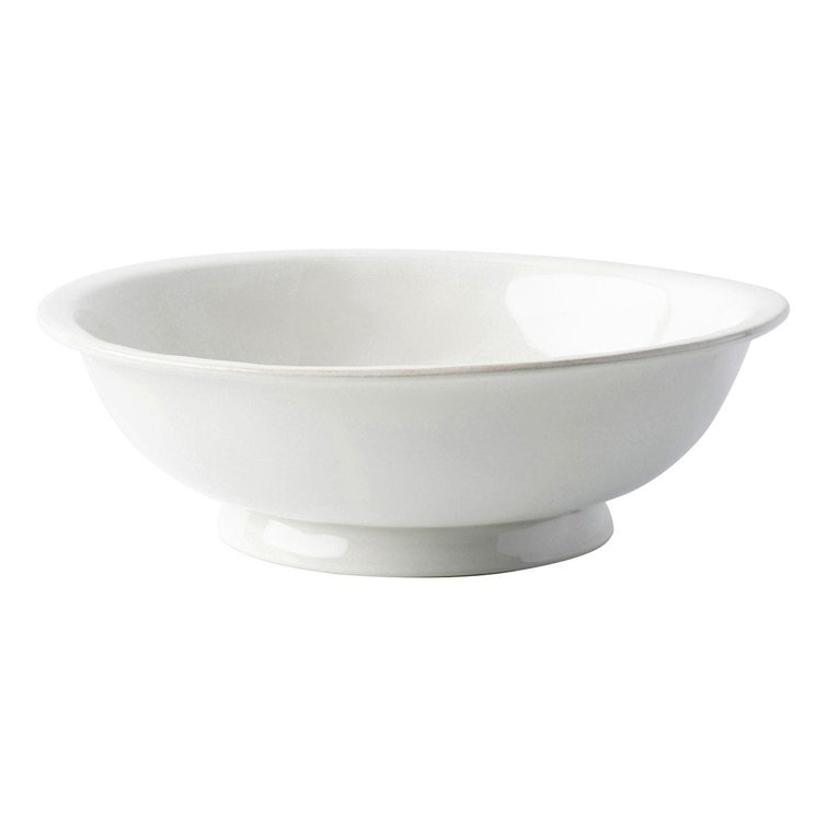 Whitewash Ceramic Footed Fruit Bowl, 12.5"