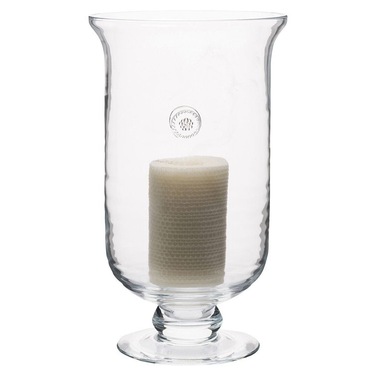 Classic Medallion Glass Hurricane Vase 15.75" Sparkle Decor
