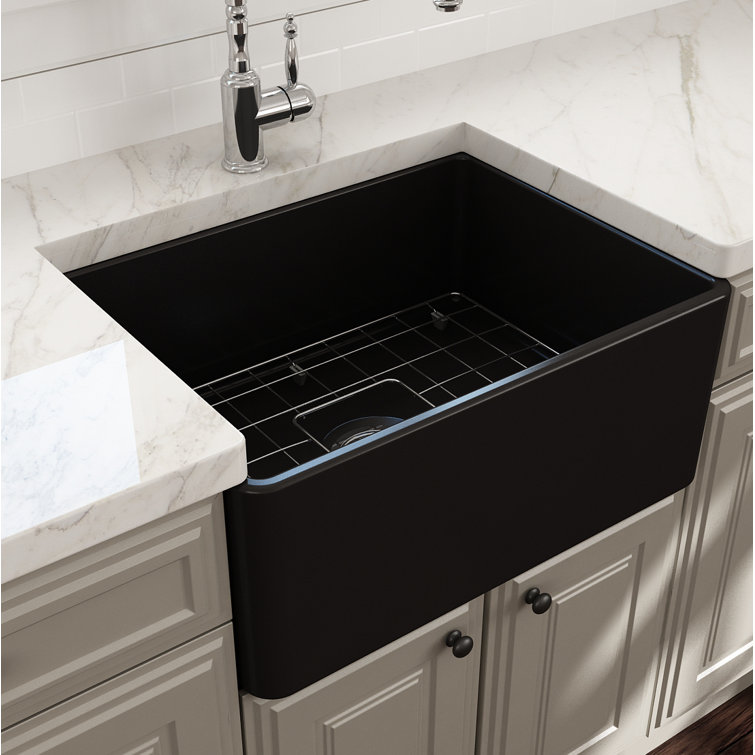 Classico White Fireclay 24" Farmhouse Apron Front Kitchen Sink