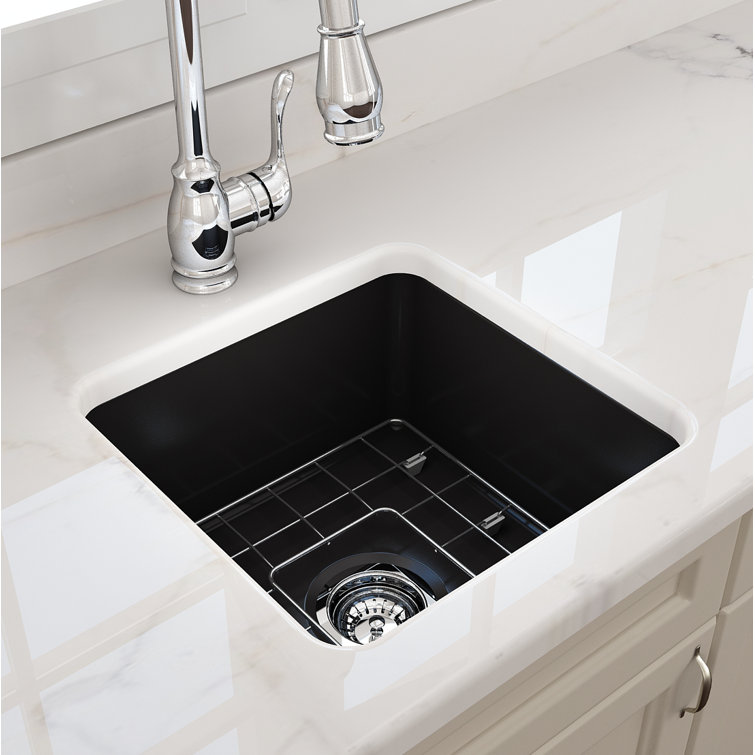 Matte Black Fireclay Single Bowl Drop-in Kitchen Sink