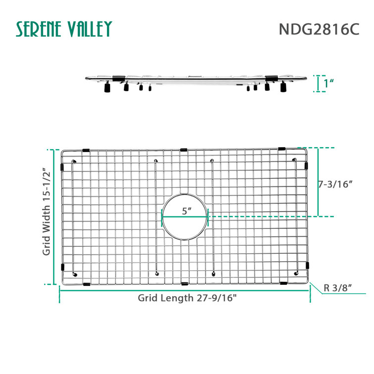 27.48" x 15.51" Stainless Steel Rectangular Sink Grid